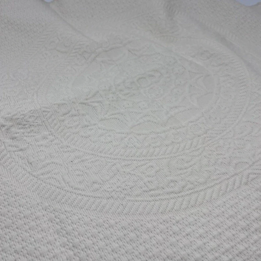 Vtg Shavel Pillow‎ Sham Standard Portugal Cotton Blend Matelassé Medallion